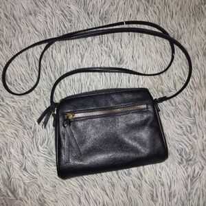 Black Leather Crossbody Bag
